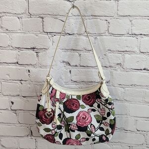 Brighton • White W/ Pink Roses Purse